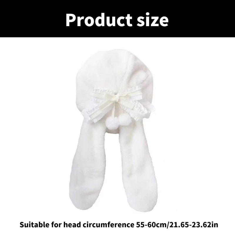 Furry Lop Rabbits Ear Caps for Teens And Women Windproof Plush Ushanka Hat Warm Trapper Hat for Winter Everyday Wear D5QB image 6
