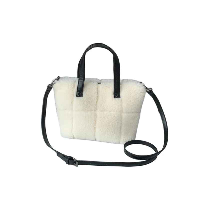 أفخم المرأة حقيبة يد حقيبة فو الفراء حقيبة كتف الخريف الشتاء جديد الفراء حقيبة يد المرأة حقيبة سعة كبيرة حمل حزمة حقيبة كروسبودي #6