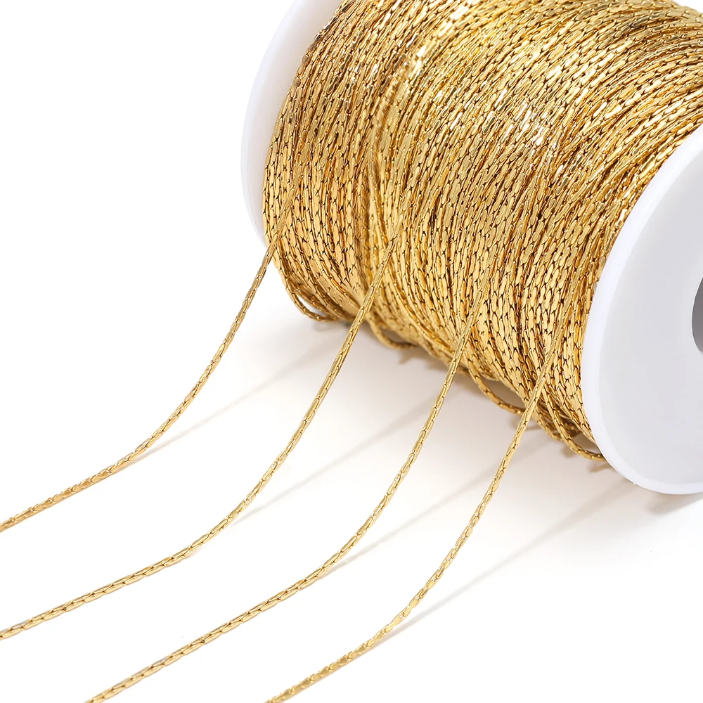 5 Meters Stainless Steel Gold Wire 0.3mm 0.4mm 0.5mm Thin Chain Bulk for Bracelets Chain Necklace DIY Jewelry Making Accessories
