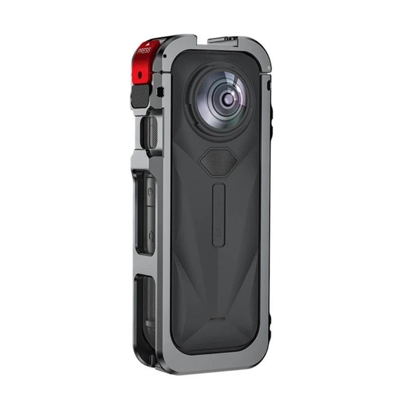 Quick Detach Aluminum Alloy Cage Integrated With Silicone Bumpers for X5 Camera Outdoor Durability for Outdoor Use
