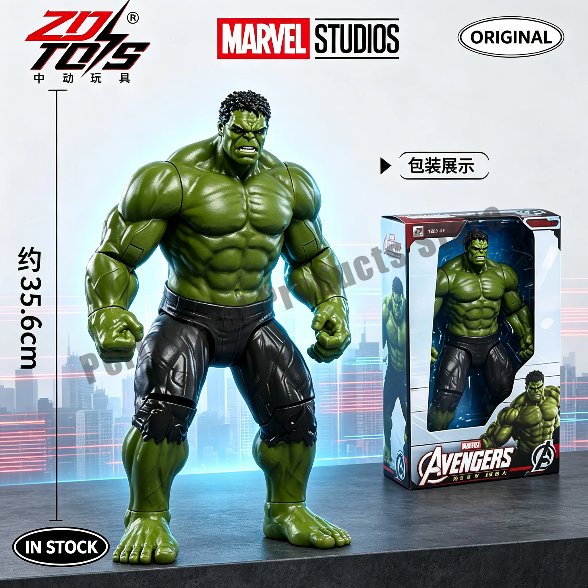 New Zd Toys Marvel Hulk Action Figure 14 Inch Joint Movable Avengers Collectible Model For Adult Birthday Gift