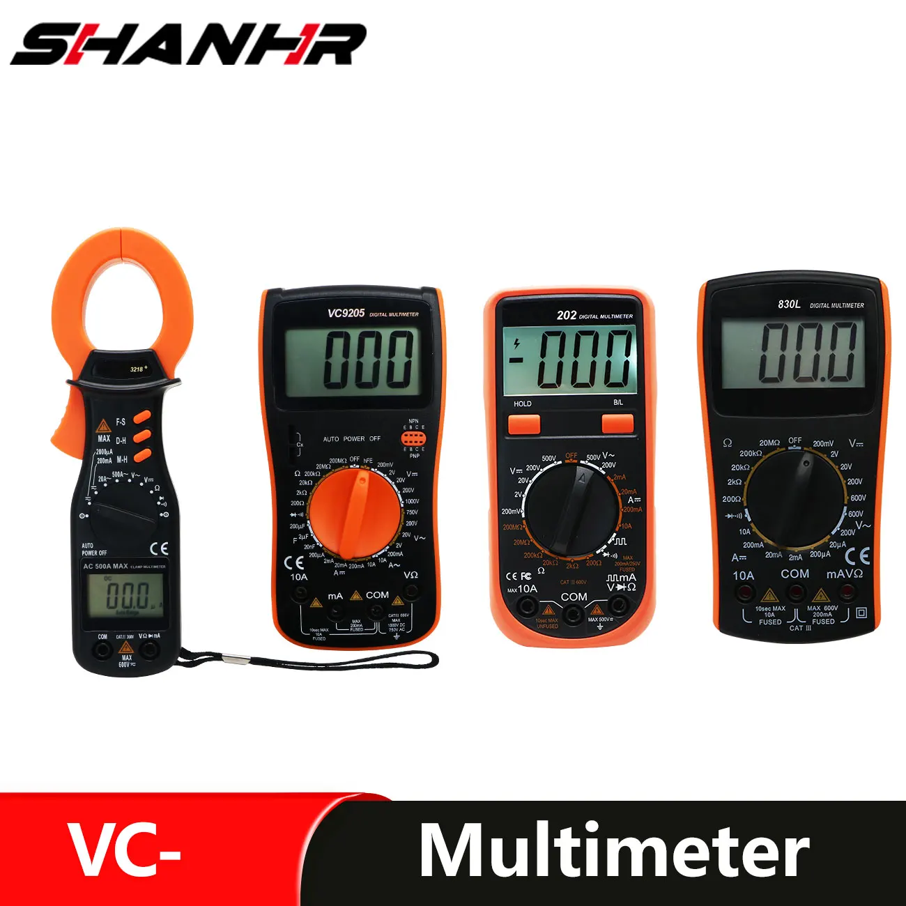 SHANHR Large Screen Digital Multimeter LCD Multimeter AC DC Voltmeter Resistance Capacitance, Diode, Triode, Continuity Tester
