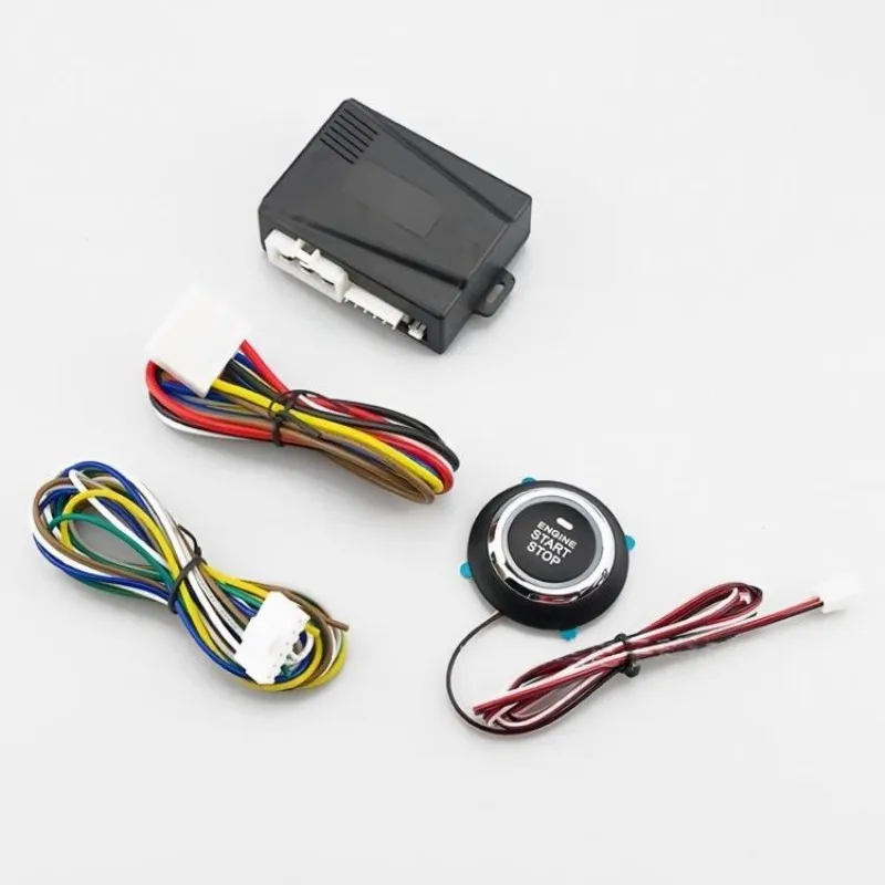 Universal 24V Powered Car Push Button Start Stop Switch, Keyless Remote Ignition Button for 24V Vehicle Modification