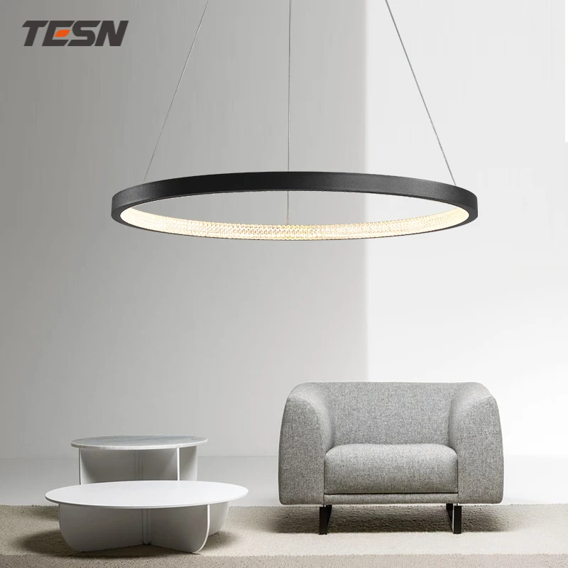 

Round living room chandelier dining room lamp simple modern light luxury designer minimalist office chandelier living room lamp