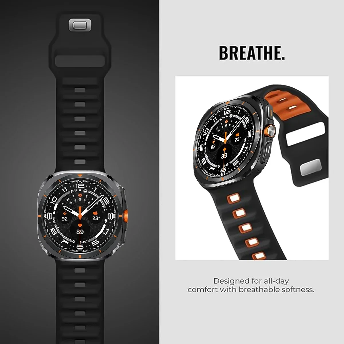 Silicone Strap for Samsung Galaxy Watch Ultra 47mm Band Sport Bracelet Correas for Galaxy Watch 7 Ultra No Gaps Soft Watchband