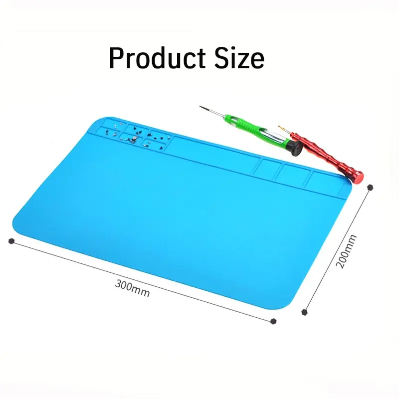 ESD sửa chữa Pad cách nhiệt chịu nhiệt Trạm Hàn silicon mat làm việc Pad bàn nền tảng Màu xanh 200 300cm