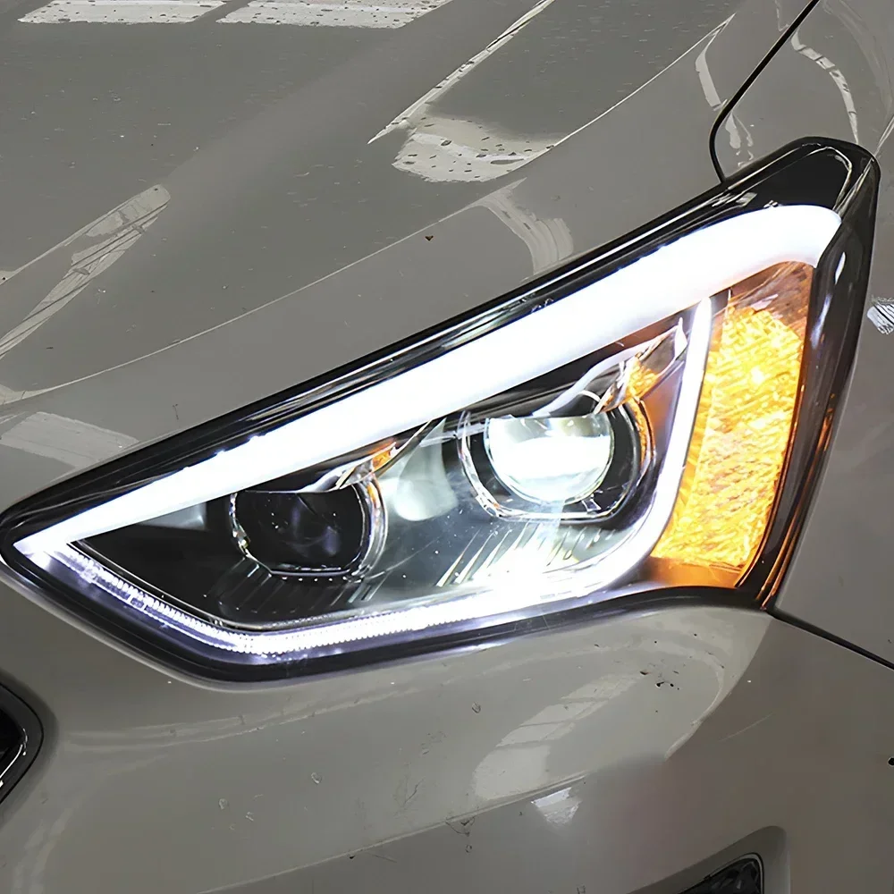 For Hyundai Santafe Ix45 2013-2016 Auto Headlights Upgrade LED Car Front Lamps Bifocal Lens Assembly High Configure Accessories