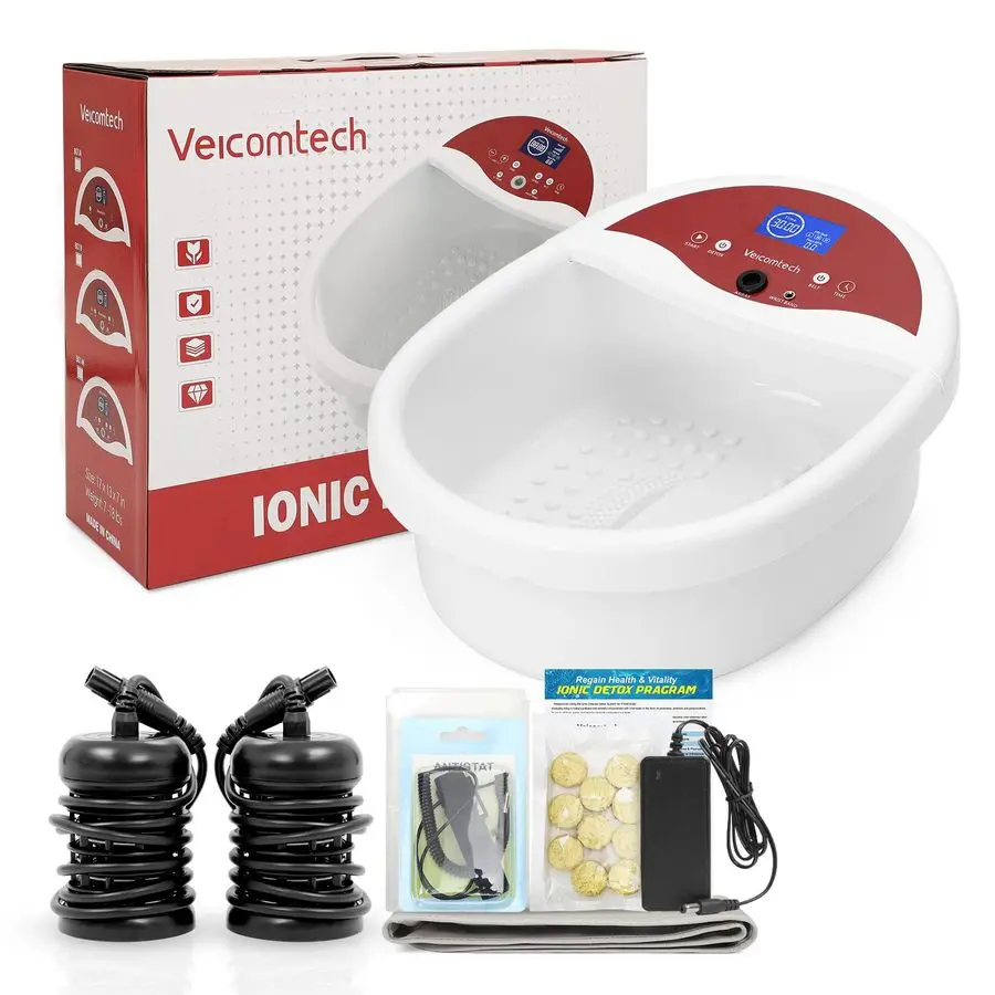 

Foot Bath Detox Machine, Foot Detox Machine, Ionic Feet Spa Kit with 10 Ginger Tablets 2 Arrays FIR Belt for Home Salon Spa