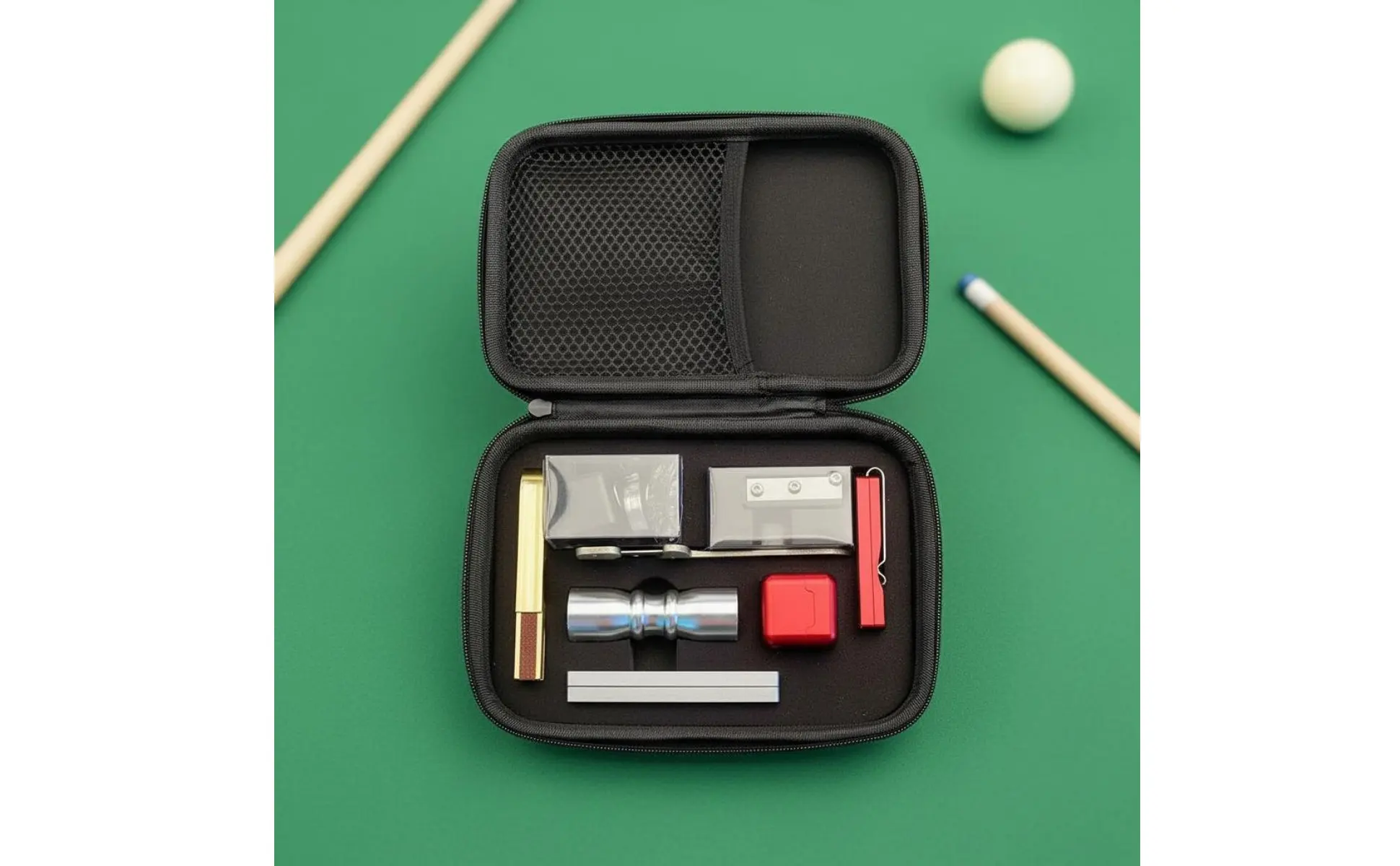 8 Pieces Billiard Cue Tip Repair Set Portable Case Pool Cue Tip Replacement Kit Game Accessory Aluminum Alloy Compact for Club