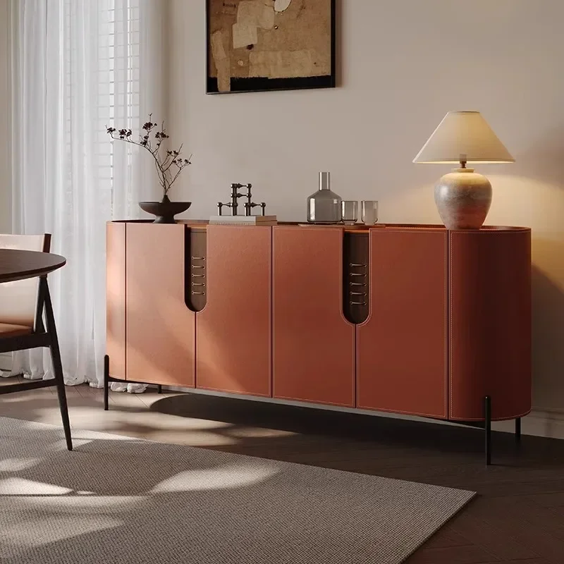 

Locker Storage Locker Living Room Cabinets Display Cabinet Italian Saddle Leather Cabinet Rock Slab Modern Simple Large Capacity