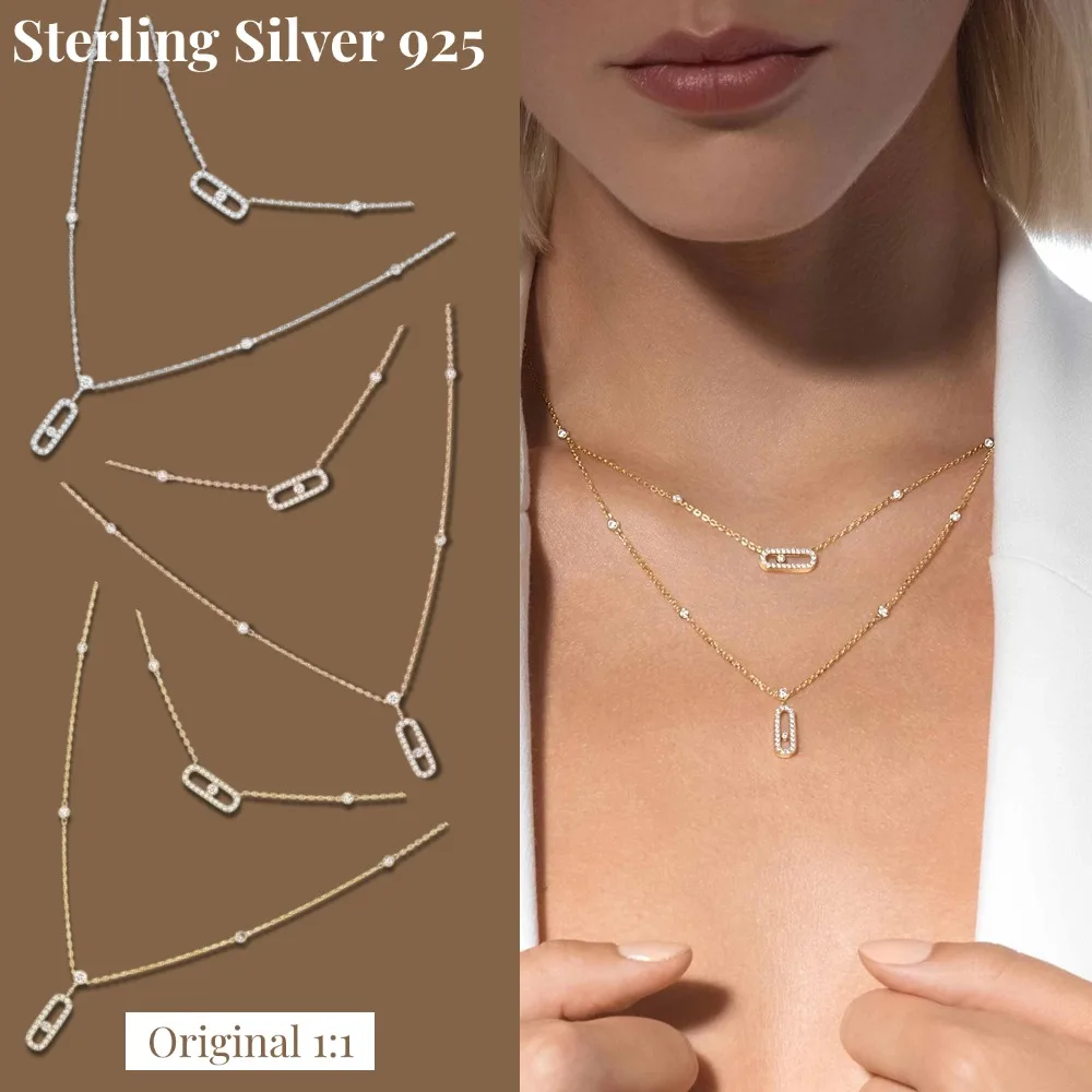 Gleaming original White Gold Diamond Necklace Necklace Sterling Silver 925  Luxury woman Jewelry Accessories