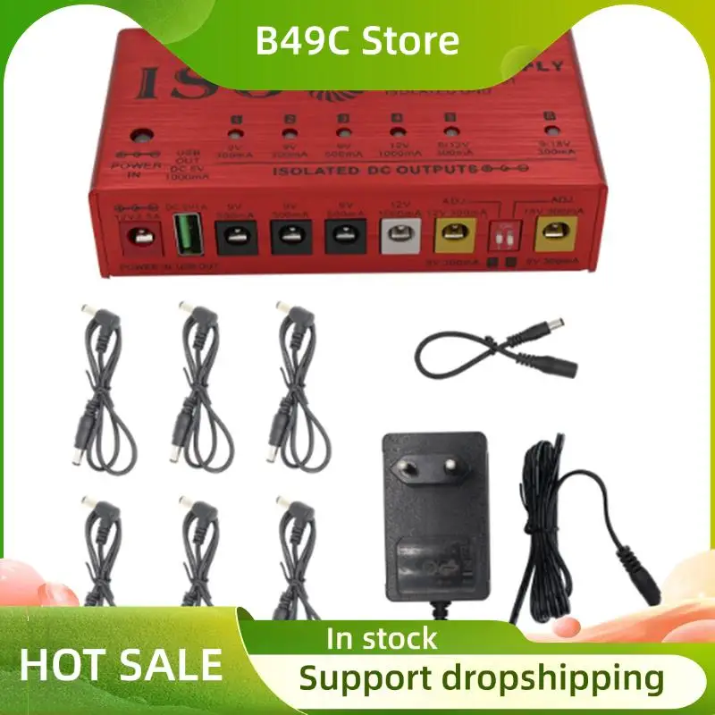

B49C Источник питания ISO6, 7-канальный источник питания для музыкальных инструментов, отдельная защита от короткого замыкания, светодиодный индикатор питания
