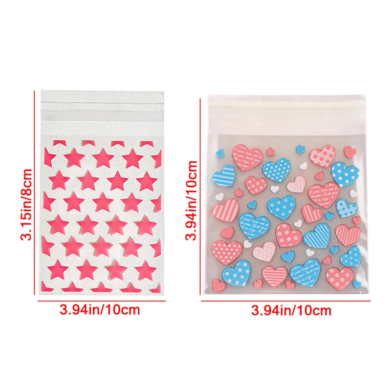 50Pcs trasparente PE Star gioielli sacchetto autoadesivo porta carte di caramelle animazione fotografica sacchetto regalo di stoccaggio periferico