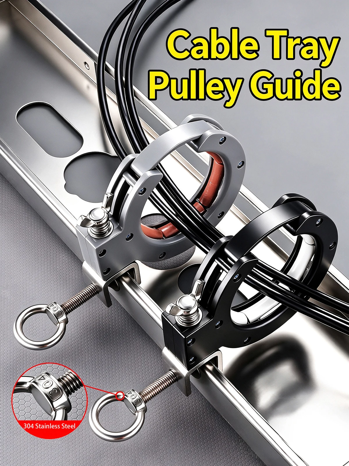 Cable Tray Pulley Roller Wire Guide Heavy Duty Bottom Hung Mount Wiring Aid Tool For Ceiling Installation Construction