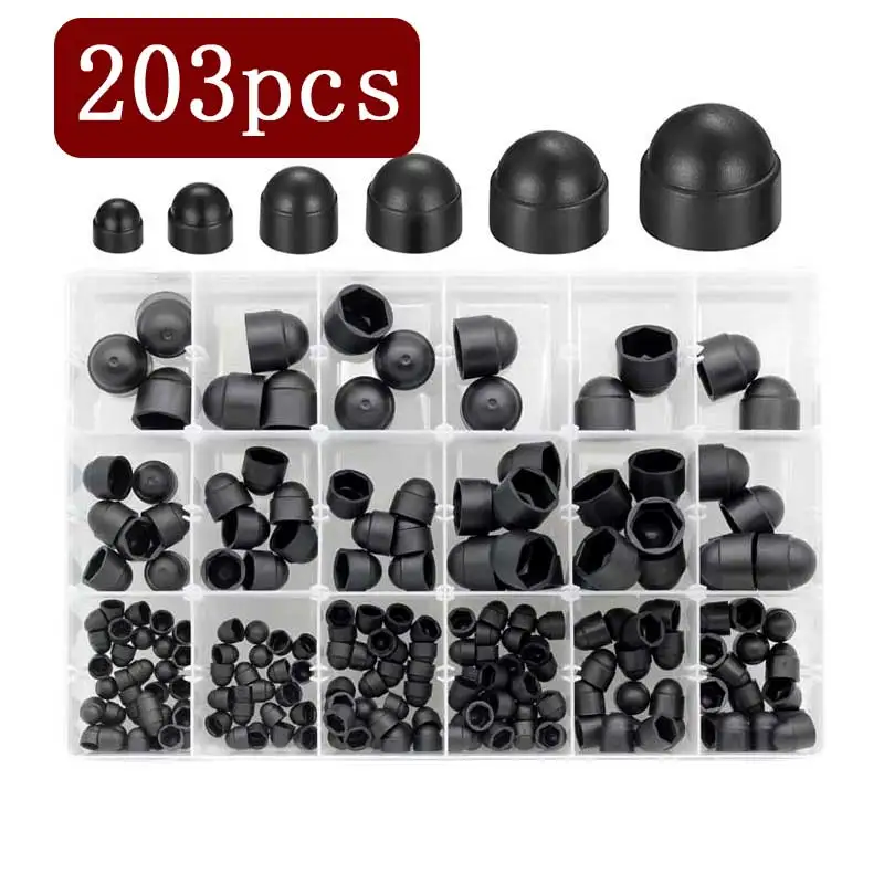 

203 шт. набор крышек купольных болтов с шестигранной головкой M4M5M6M8M10M12, защитные колпачки купола для защиты винтов с шестигранной головкой, болты
