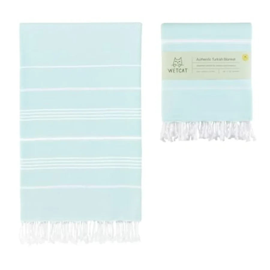 

Turkish Beach Blanket proof 82"x82" 100% Turkish Cotton, Made in Turkey - Free, Ultra Soft, Extra Large Throw for Picnic