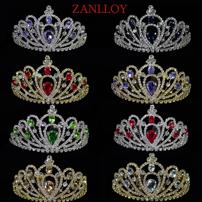 ZANLLOY2022 Crystal Bridal Tiaras and Crowns Princess Fashion Jewelry Women Headpiece Rhinestone Wedding Hair Accessories