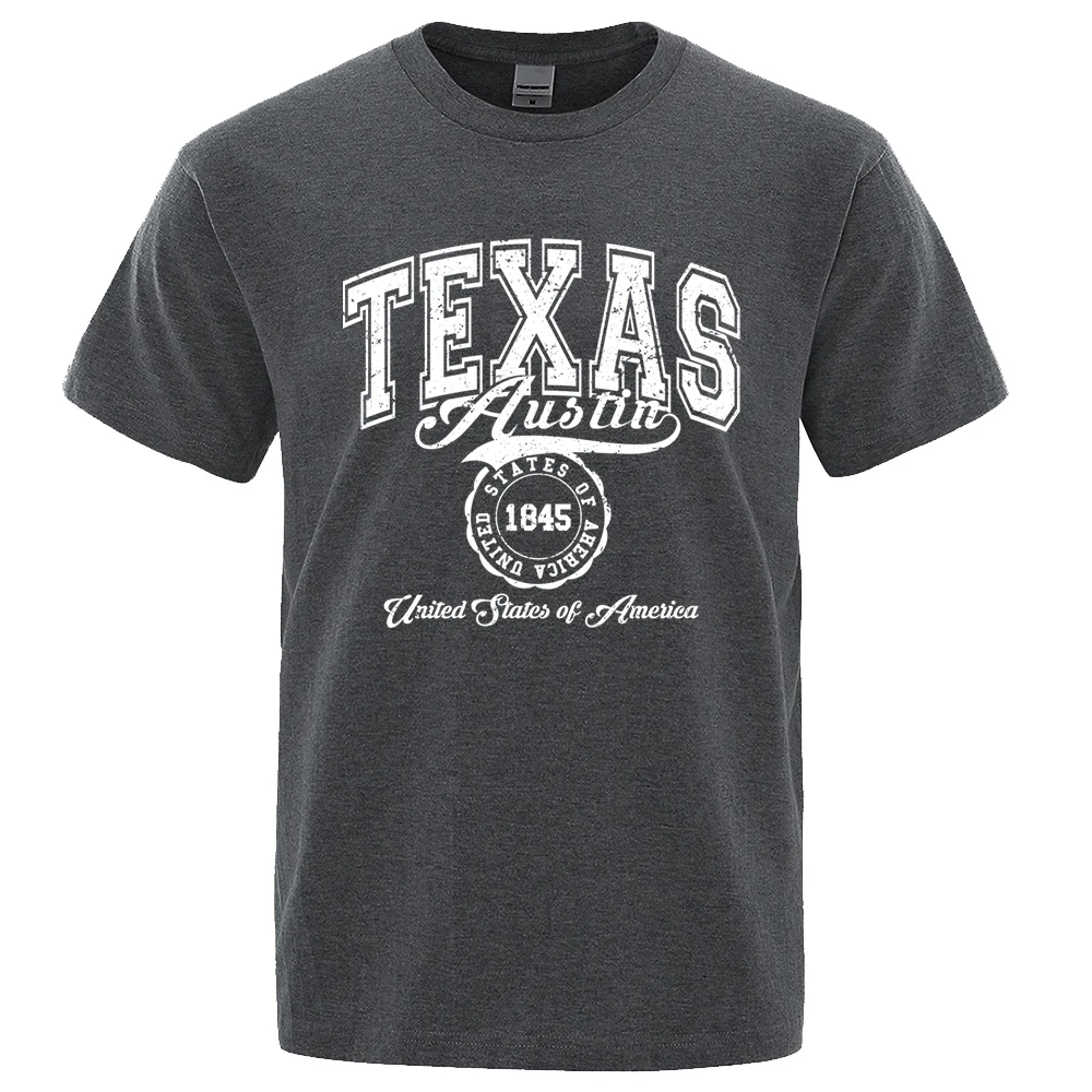 Texas Austin Vereinigte Staaten von Amerika T-Shirt Mann Mode T-Shirts Hip Hop atmungsaktive T-Shirt lässige T-Shirt Kleidung 100% Baumwolle Tops