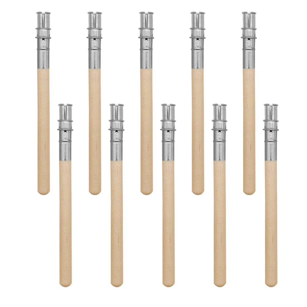 

10 Pcs Eyebrow Pencil Extender Lengthen Tool Universal Design Compact Durable Brow Pencil Extension Holder Stainless Steel