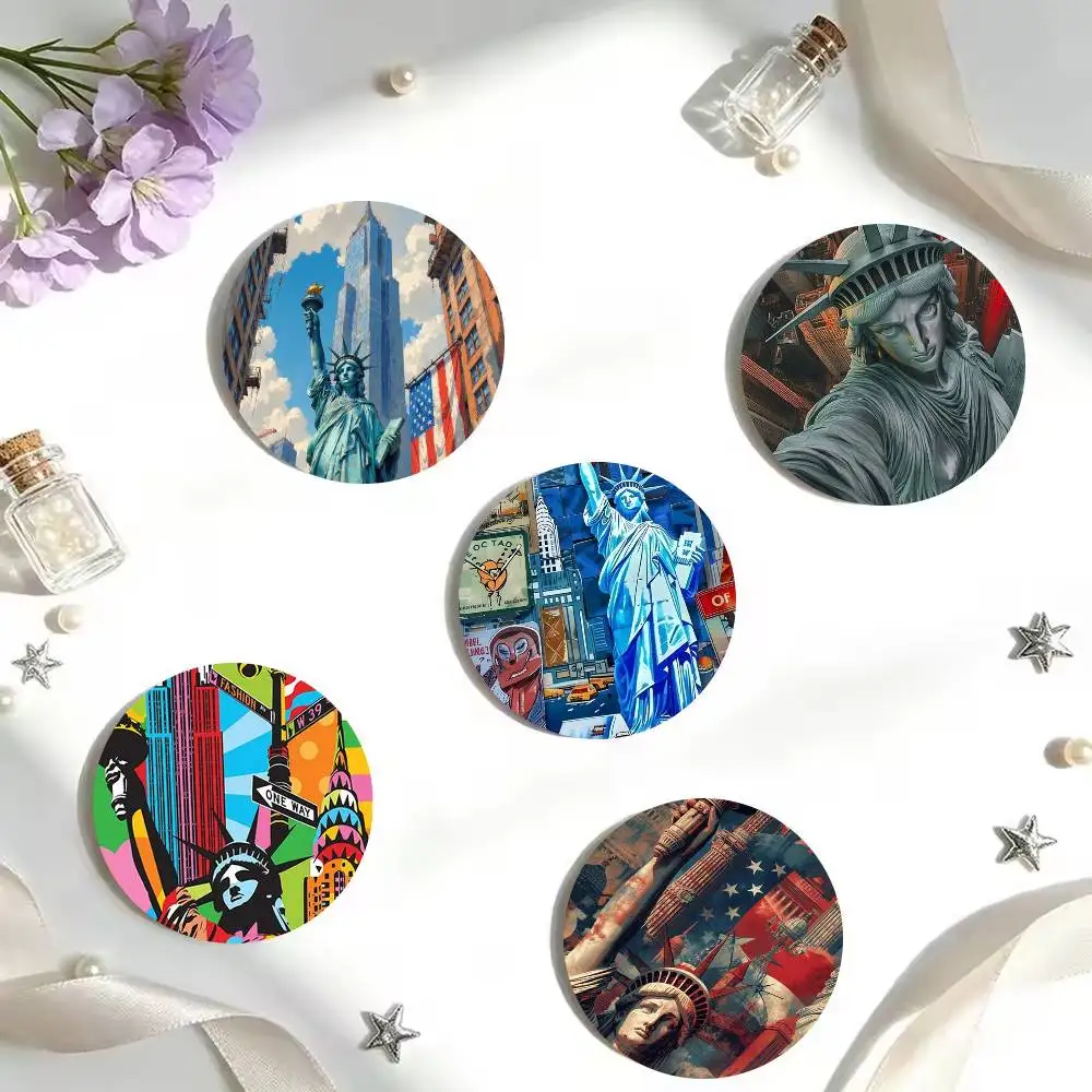 New York City Image 25 32 44 58 75mm Badges Personalized Round Brooches Pins Accessory Gift