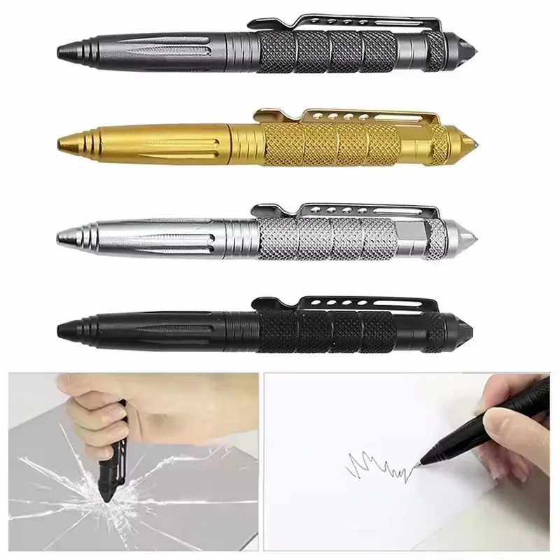 

1/4pcs Multi Functional Tactical Pen High Quality Steel Anti Skid Portable Self Defense Pen Aluminum Glass Breaker Survival Tool