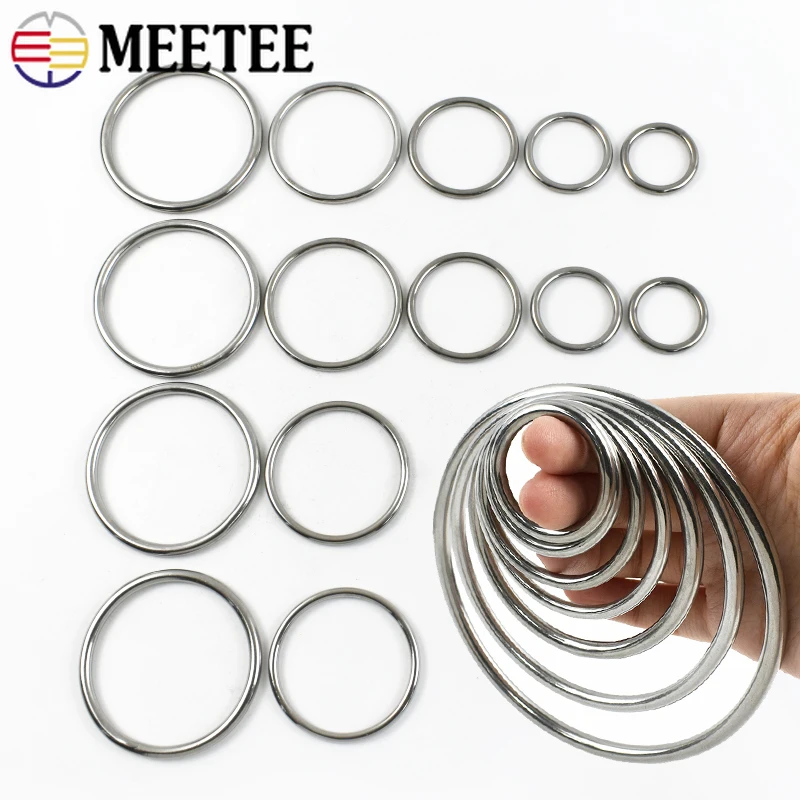 

15-100mm 1-5Pcs O Ring Stainless Steel Bags Buckle Webbing Strap Connector Hook Dog Collar Decor Loop DIY Hardware Accessories