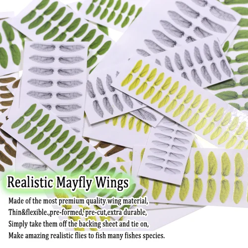 Imagen 2 del producto Ala de mosca realista precortada, atado de moscas, alas de insectos para mosca seca, botella de mosca de piedra, señuelo de pesca de trucha, Material de atado de moscas
