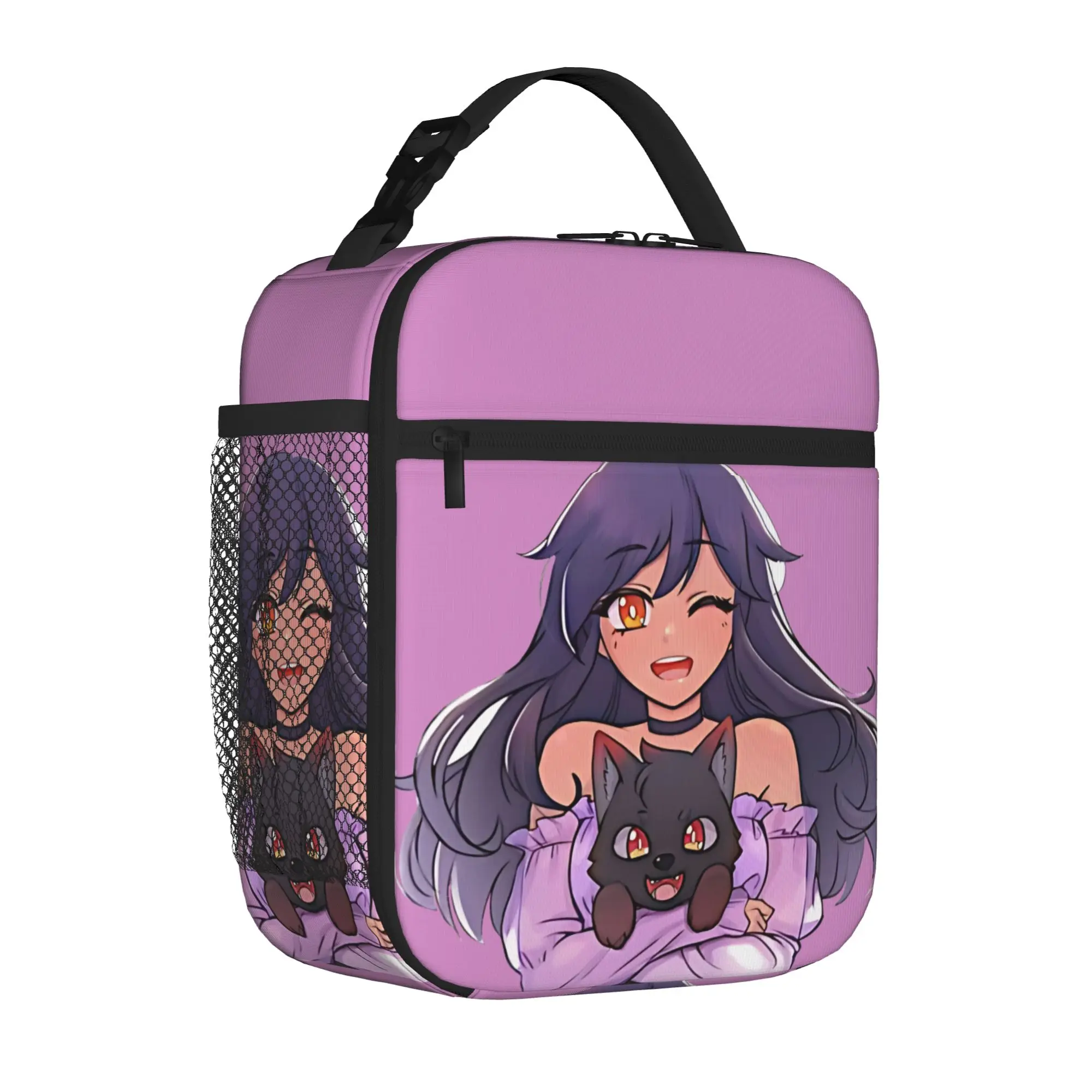 A-Aphmaus Aaron Lycan Dog  Insulated Lunch Tote Bag for School Cute Cartoon Portable Thermal Cooler Washable Food Bag