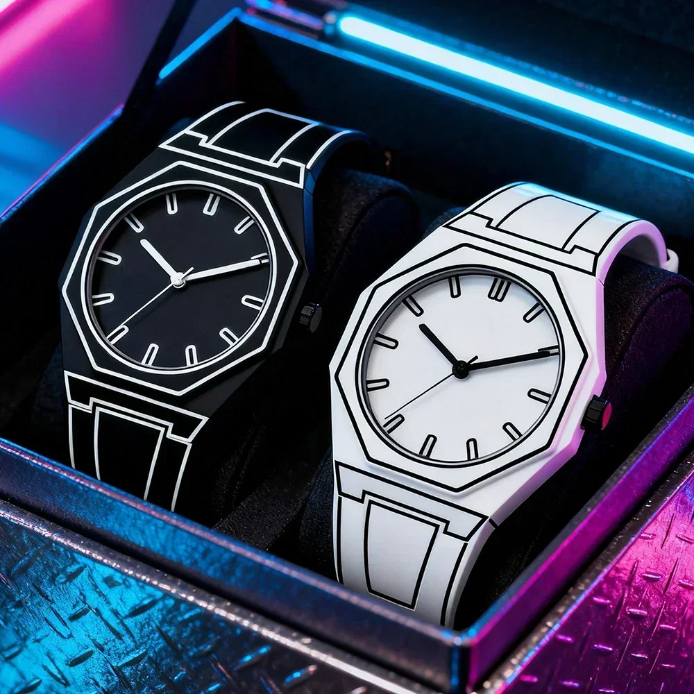 1PC Men's Elegant round Quartz Watch Set - Fashionable Accessory for Valentine's Day Easter Ramadan Halloween Christmas New Year