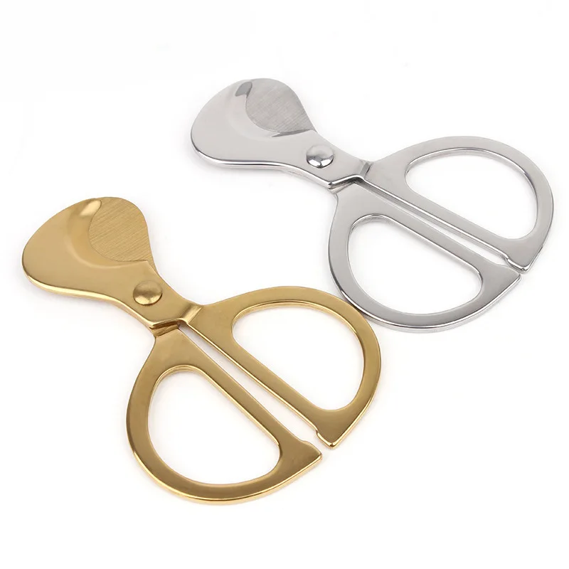100pcs Handle Type Cigar Cutter Stainless Steel Cigar Scissors Simple Cigar Knife Household Smoking Cigar Tools Scissor