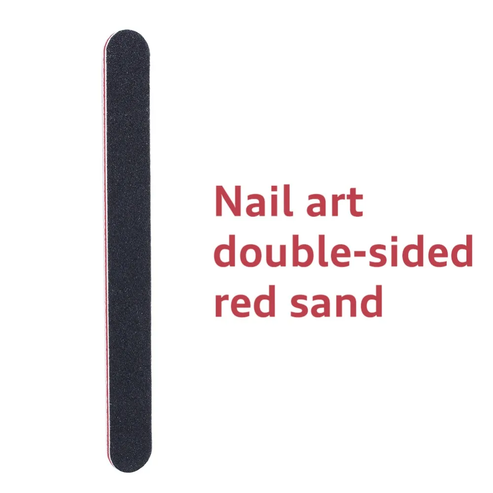 20pcs 100/180 Grit Double Sided Nail Files Double Sided Black Gel Manicure File Buffing Polishing Function Nail Sanding File