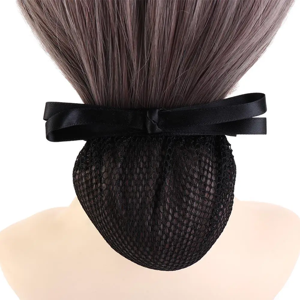 Net For Nurse Bowknot Hair Bun Cover Lady Dance Headdress Women Spring Clips Korean Bun Snood Hairgrips Cover Net Ponytail Clip