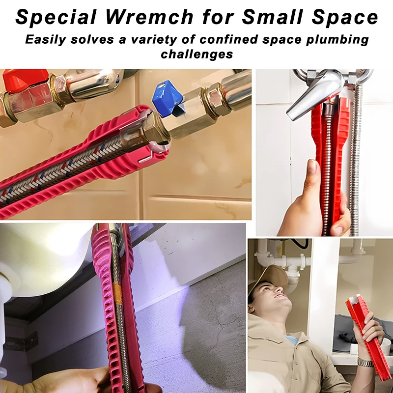 Multifunction Pipe Wrench Sink Plumbing Installation Tool Bathroom Kit Accessories for Kitchen Bathroom Water Pipe Repair