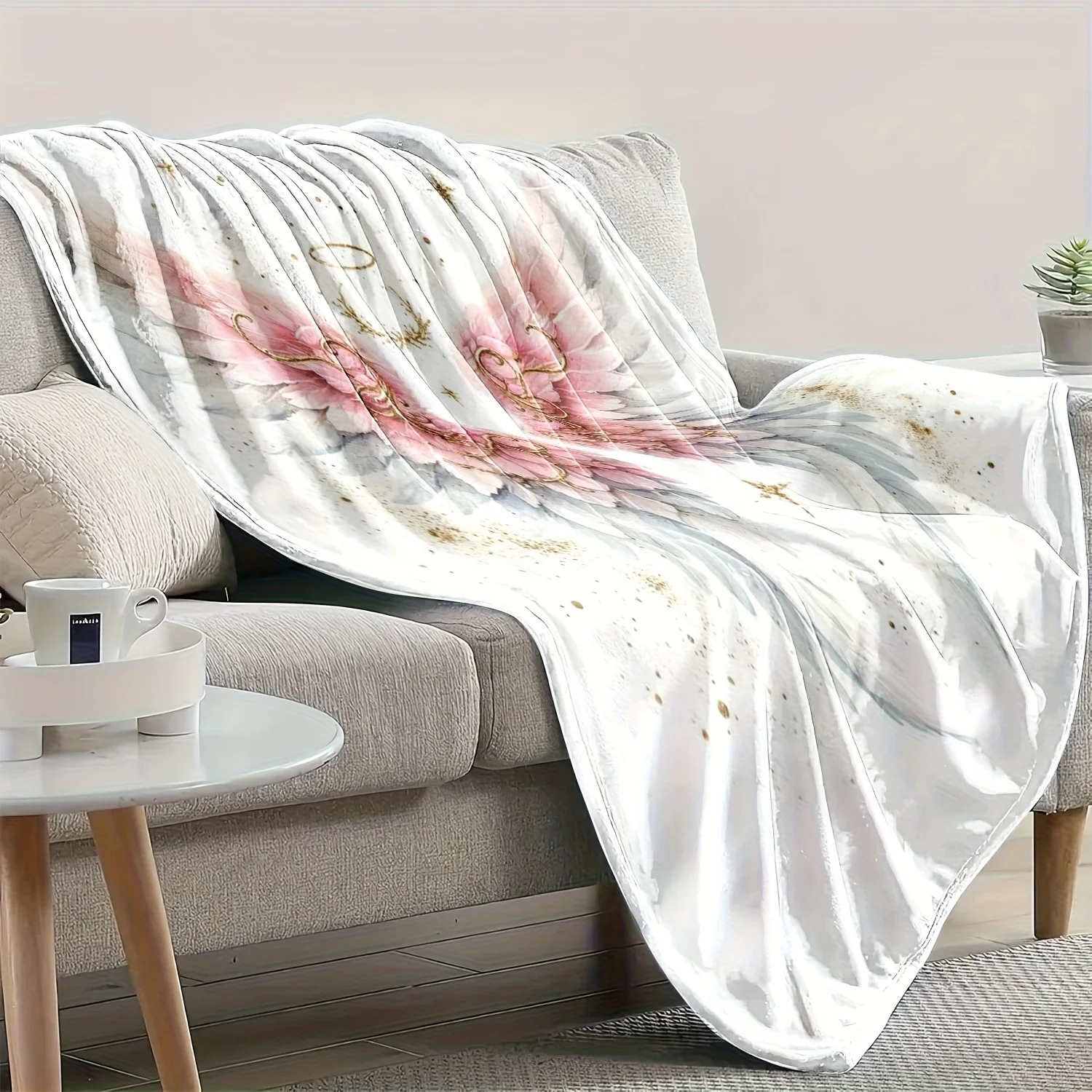 Dreamy Angel Wings Throw Blanket for Couch Bedding Cozy Aesthetic Gift for Her