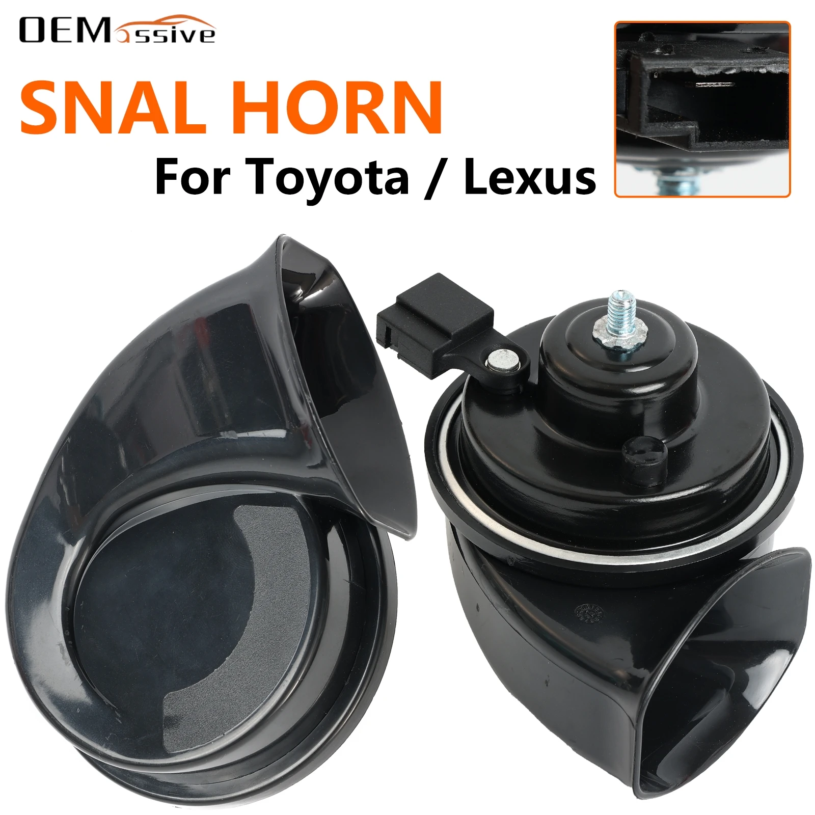 Car Twin Tone Snail Horn Loud Speaker For Toyota Sequoia Tacoma Yaris Avalon Crown Vios Pardo Alphard Previa 86 XR30 XR40 XR50