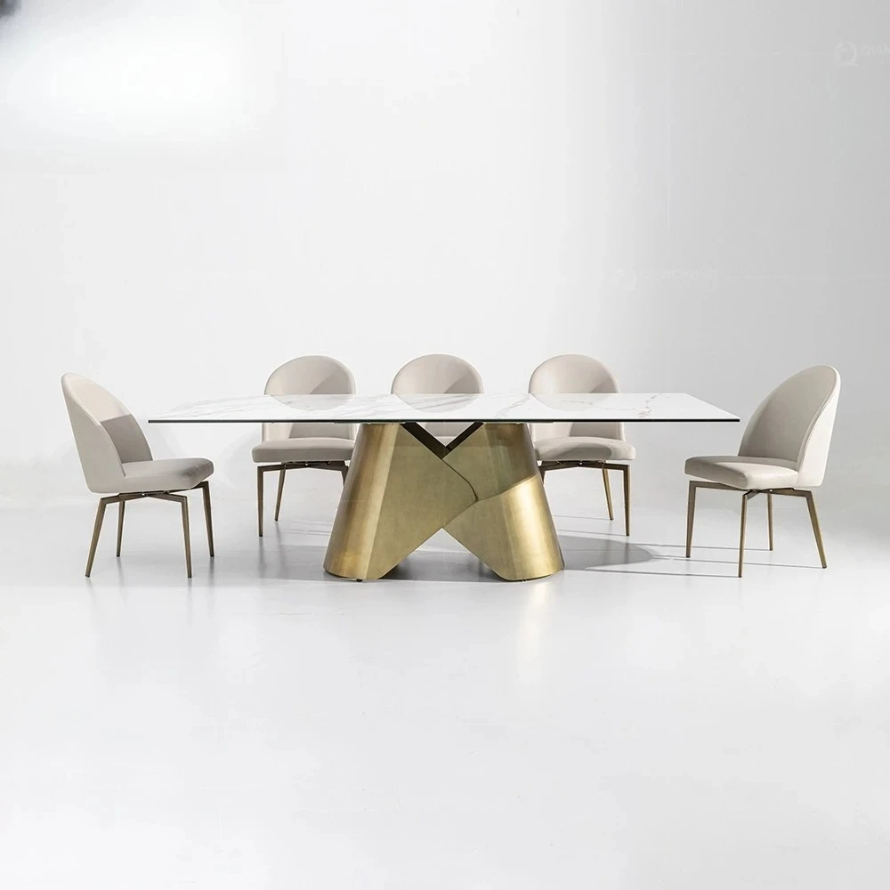 Light luxury Pandora rock slab dining table and chair combination modern simple living room home dining tab
