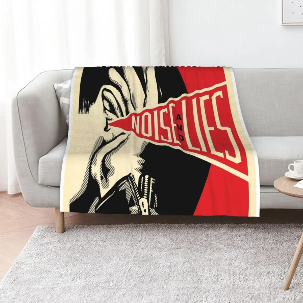 shepard fairey noise and lies Throw Blanket Summer Beddings Cute Flannel Softest bed plaid Sofas Blankets