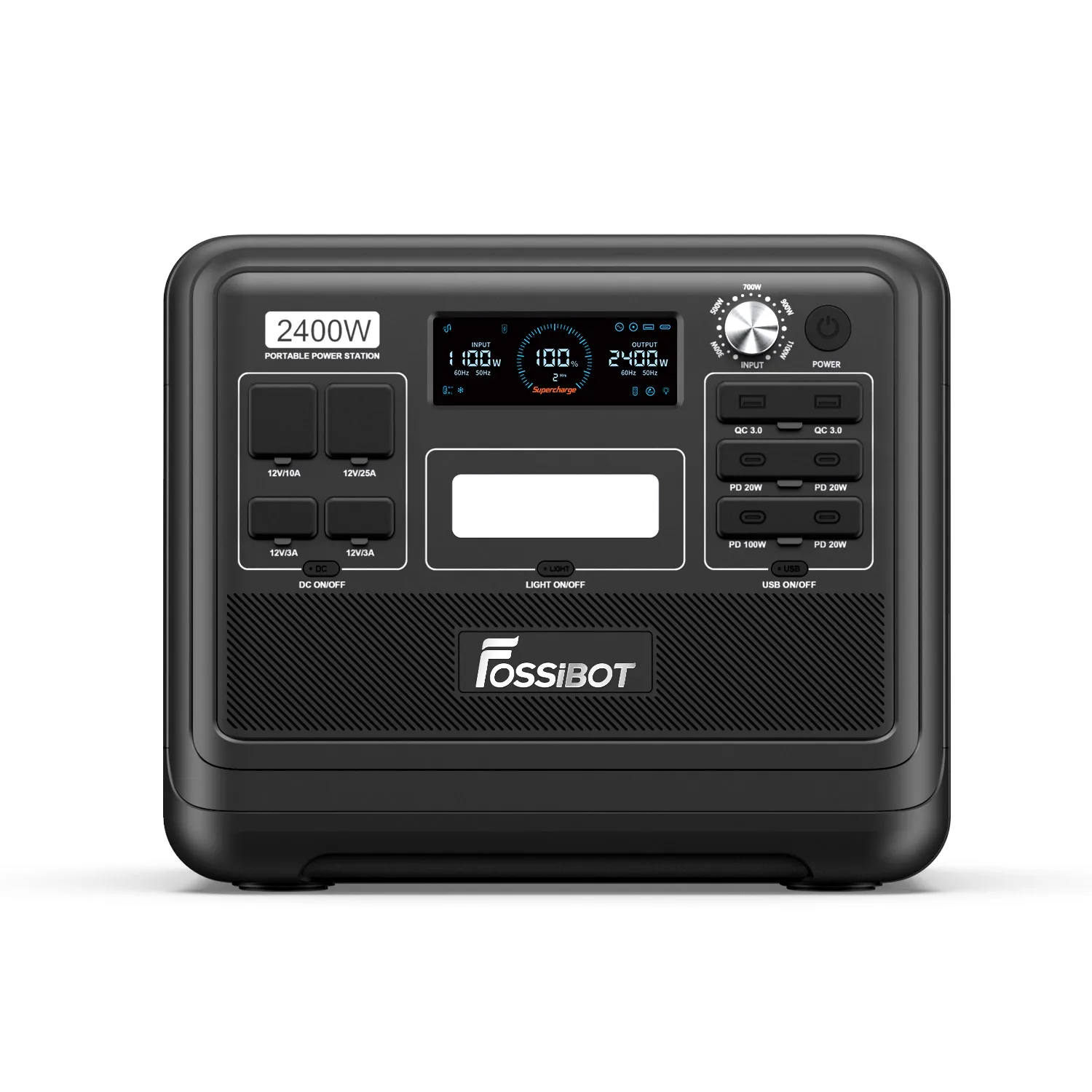 Generatore solare Fossibot F2400 SP200, 2400W, con batteria LiFePO4, stazione di alimentazione portatile per emergenze, alimentazione di riserva domestica, campeggio, camper, sistemi off-grid e