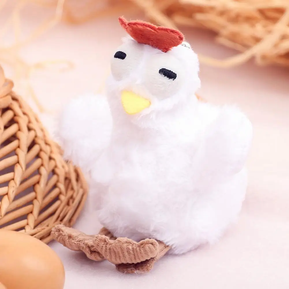 Miniature Egg Laying Chicken Toy Funny Chicken Plush Toy Keychain Set with Egg Laying Hens Stress Ball Cute Bubble for Kids