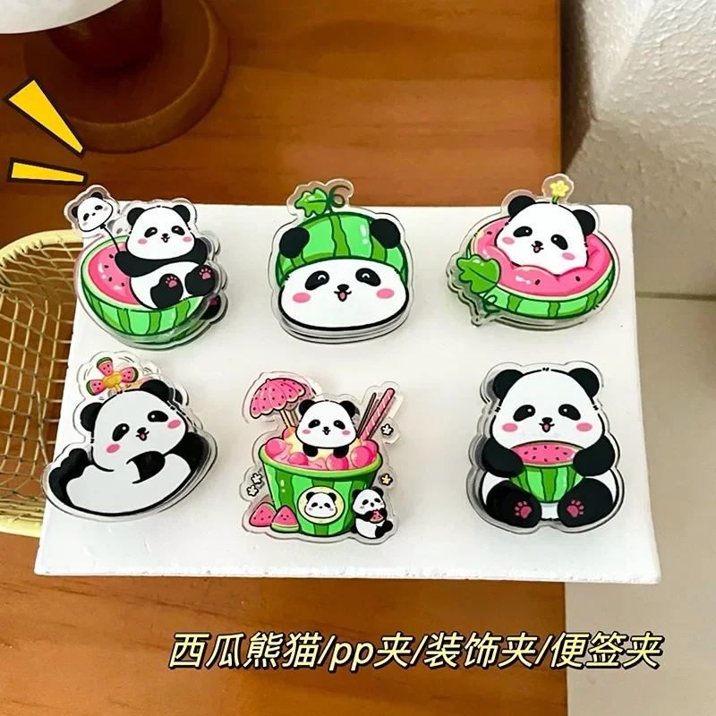 2pcs Cute Panda Cartoon Decoration Gift Sealing Clip Note Clip