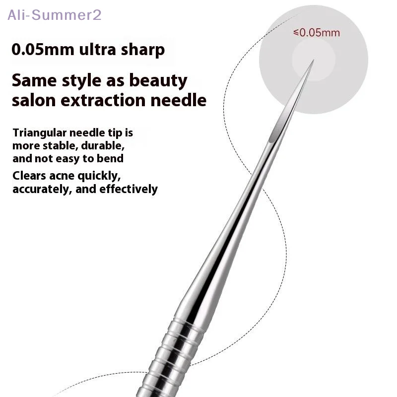 {MX} Clip de espinillas y espinillas ultrafinas, acero inoxidable, partículas de grasa para acné, elimina la aguja, herramientas de limpieza de belleza facial