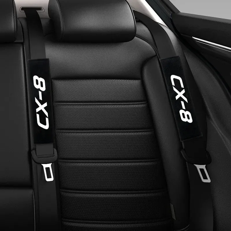 2 pièces de couverture de ceinture de sécurité de voiture couverture de ceinture de sécurité réglable sangle initiée couvre pour CX-8 CX8 Auto accessoires