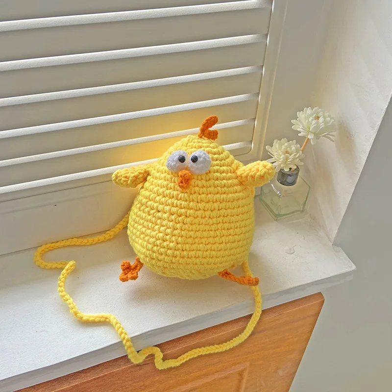 

Детская милая сумка через плечо с курицей, вязаная сумка для монет с мультяшным животным, Уличная Повседневная сумка, сумка через плечо для девочек