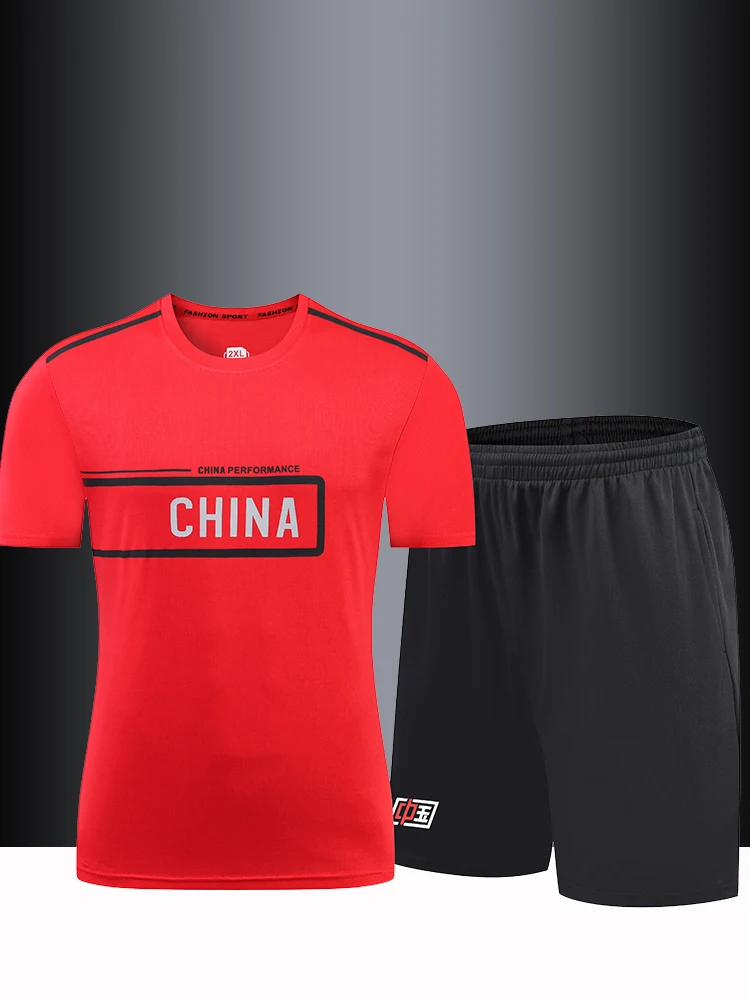 

Мужской спортивный костюм из двух предметов: быстросохнущий комплект для баскетбола, футбола, бега, фитнеса и тренировок, повседневная одежда