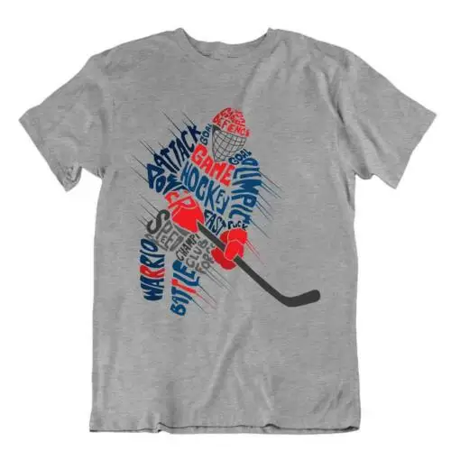 Hockey Sport T-Shirt Geschenk Cool Lustig Glücklich Skates Ziel Spiel Gewinner