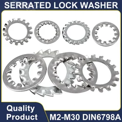 304 Stainless Steel External Internal Serrated Lock Washer Star Toothed Lock Spacer Gasket M2 M2.5 M3 M4 M5 M6 M8 M10 M12M14-M30