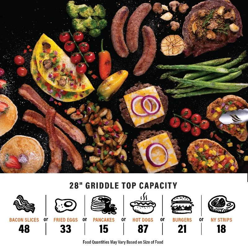 شواية بلاكستون 2 شعلة 28 بوصة مع غطاء محرك السيارة ولوحة شواء أومنيفور