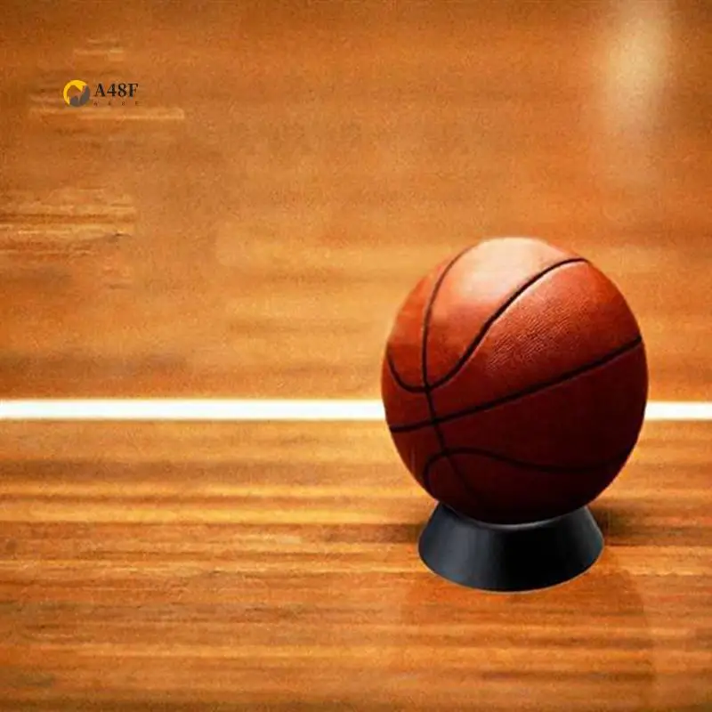 

A48F-3 Pack Ball Stands Ball Holder Baseball Display Case Ball Stands Basketball Football Plastic Display Stand Base Black