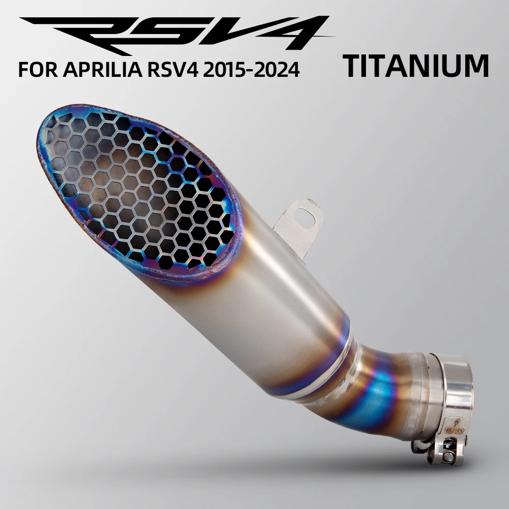 Slip on For Aprilia RSV4 Motorcycle Exhaust Modify Full Titanium Burnt Blue Honeycomb Muffler Pipe Original Front Tube Interface