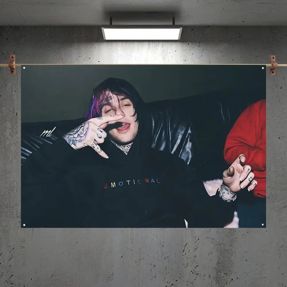 

L-LilPeeps Rap Singer Music Flags Bedroom Home Living Room Outdoor Wall Hanging Custom Background Decoration Art Banner